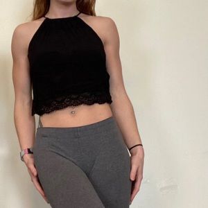 H&M divided black crop top
